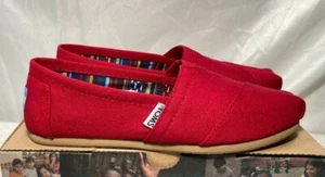 Toms Womens Canvas Alpargata Red Slip On Shoes UK 3 / 35.5 - Picture 1 of 12