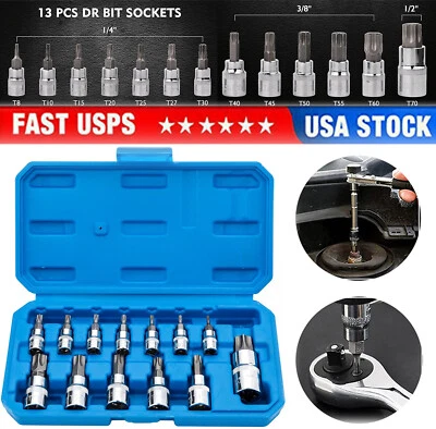 SAE & Metric Socket Set Standard Allen 1/4" 3/8" 1/2" | Master Hex Bit Set 13pcs - Image 1 of 4