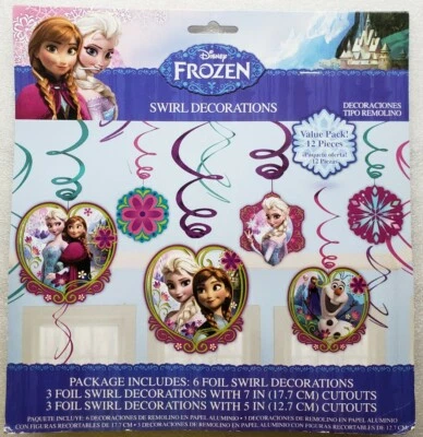 Frozen Hanging Party Decorations Value Pack 12 Pieces - Image 1 of 2