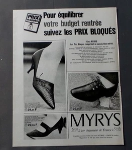 PUB PUBLICITE ANCIENNE ADVERT CLIPPING 310817 PRIX BLOQUES CHEZ MYRYS CHAUSSURES - Picture 1 of 1