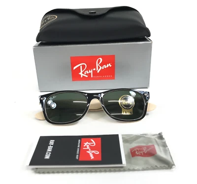 Gafas de sol Ray-Ban RB2132 NUEVO WAYFARER 875 negro sobre beige con G-15 verde 52 mm Foto 1 de 4