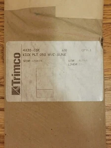 Placa de patada de acero inoxidable satinado Trimco KM050 4" X 35" - 4X35-CSK 630 US32D fregona #5 ஔ - Imagen 1 de 9