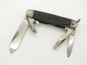 Vintage 1940s-50s Camillus New York Black Multi Tool Folding Pocket Camp Knife - Picture 1 of 10