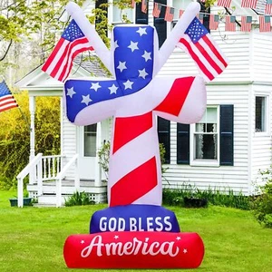 8FT Patriotic Independence Day 4th of July Memorial Day Inflatable Outdoor - Picture 1 of 7