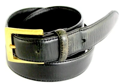 Club Room черный из натуральной кожи 1 1/8» Wd стежок платье повседневный ремень Sz 34/85 (I1 - Изображение 1 из 4