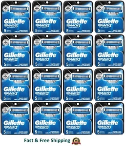 Gillette Mach 3 Turbo Razor blades Men Refills Cartridges Shaver 1 5 10 20 40 80 - Picture 1 of 11