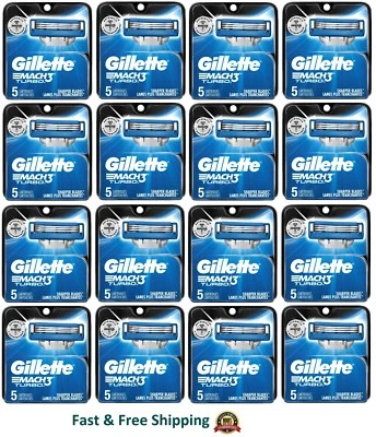 Gillette Mach 3 Turbo Rasierklingen Herren Nachfüllkassetten Rasierer 1 5 10 20 40 80 - Bild 1 von 3