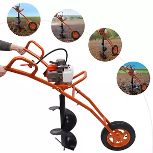 63CC Petrol Earth Auger Fence Post Hole Borer Ground Drill 31in Bit 2 Stroke - Picture 1 of 15