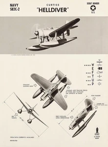 Curtiss Helldiver - SB2C-2 - 1943 - World War 2 - Aircraft Recognition Poster - Picture 1 of 1
