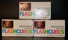 Vintage Sylvania Blue Dot Flashcubes-3 Boxes, 9 cubes total, 12 Flashes per Cube
