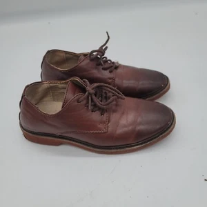 Deer Stags Denny Dress Shoes Boy's Brown Lace Oxford Church Sz 1 - Picture 1 of 7
