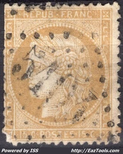 FRANCE CERES 15c BISTRE N° 59 AVEC OBLITERATION GC 5104 SHANGHAI CHINE A VOIR - Picture 1 of 2
