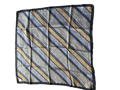 ECHO Silk Pocket Square Handkerchief Blue Mens 21" VTG - Image 1 of 4