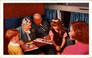 UNITED AIRLINES DC-6 MAINLINER 300 AIRPLANE INTERIOR VINTAGE POSTCARD - Picture 1 of 2