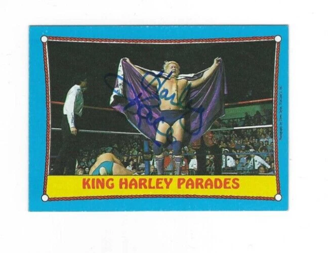签名哈雷国王比赛游行 WWF 1987 年 Topps 摔跤明星卡 #31 WCOA — 第 1/1 张图片