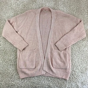 Mossimo womens XS Knit Cardigan Sweater Open Front Long Sleeve Pink casual basic - Picture 1 of 6