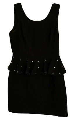 Double Zero Dress A-Line Black Studded Open Back Sleeveless Womens JR Size Large - Image 1 of 4