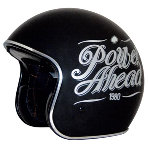 Zox Route 80 Slogan Black Open Face Motorcycle Helmet Adult Size XS - Picture 1 of 1
