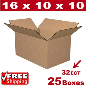 25 - 16x10x10 Cardboard Boxes Mailing Packing Shipping Box Corrugated Carton - Picture 1 of 1