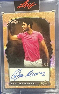 2023 LEAF ART OF SPORT #BA-CA1 CARLOS ALCARAZ AUTO AUTOGRAPH SERIAL #/25 - Image 1 of 2