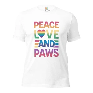 Peace, Love, and Paws Crew Neck Tee - Picture 1 of 8