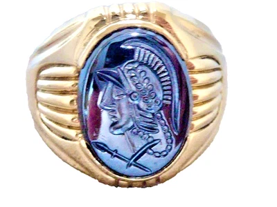 RARE 10K YELLOW GOLD FILLED  NEW OLD STOCK 70'S CENTURION INTAGLIO SIZE 13 RING - Image 1 of 4