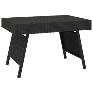 Mesa auxiliar plegable vidaXL negra 23 puntos6 pulgadas x15 puntos 7 pulgadas x15 pulgadas poli ratán - Imagen 1 de 3