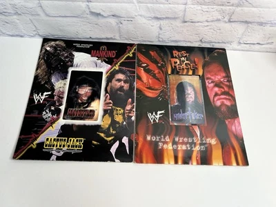 Lote De Colección 1999 Mankind Cactus Jack WWF 3D 3 Anillos Carpeta Mick Foley Kane Undertaker Foto 1 de 4