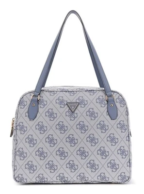 GUESS Travel Tote Shopper Reisetasche Tasche Slate Logo blaugrau creme - Bild 1 von 3