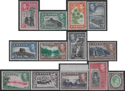Ceilán 1938 edición set sg 386-97 MH Pictórico Definitivos Foto 1 de 2