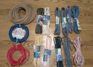 Aleene's Satin Sheen Twisted Ribbon & Plaid Paper Craft Twisted Paper Lot 14 VTG - Picture 1 of 5