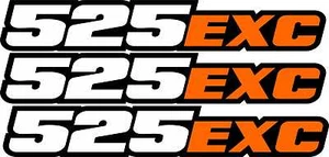 525EXC Swingarm Airbox Number Plate Decal Stickers EXC 525 2 4 stroke EXC525 - Picture 1 of 2