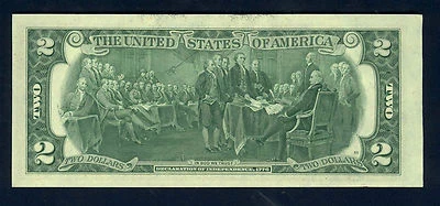 1976 Bi-Centennial $2 GEM CU U.S. FED RESERVE NOTE ~ 49 YEARS OLD, YET BRAND NEW - Image 1 of 2