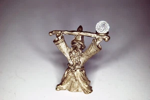 VINTAGE LÖFFEL Zinn @1988 CM953 Zauberer Zauberer mit Magierstab perfekt für D&D - Bild 1 von 2