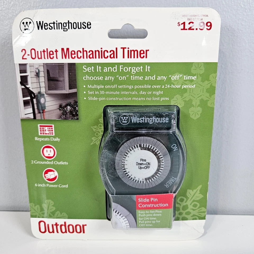 Westinghouse 2 Outlet Outdoor 24 Hour Mechanical Timer T26433