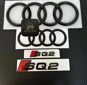 Gloss Black SQ2 Badges Pack For Audi SQ2 GA 2021-2024 Model - Picture 1 of 5