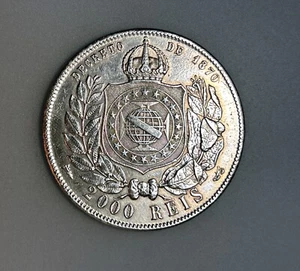 Brazil 2000 Reis 1888  KM# 485   VF - Picture 1 of 2