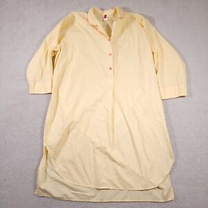 Josie Maxi Night Gown Women's Large 3/4 Sleave Vtg Cottage Style Yellow Collared