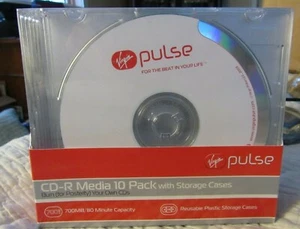 Virgin Pulse CD-R Medien 10er Pack mit Aufbewahrungskoffer Neu versiegelt - Bild 1 von 2