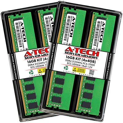 16GB 4x 4GB PC4-2133 ECC UDIMM Synology SA3200D UC3200 Memory RAM - Image 1 of 4