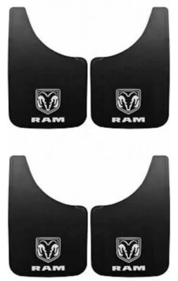 4PC  RAM White Logo 9X15 Mud Flaps Splash Guard Car Dakota Truck suv New 4 - Image 1 of 2