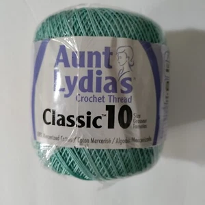 Aunt Lydia's Crochet Thread Classic Size 10 Color Aqua 350 Yards - Picture 1 of 6