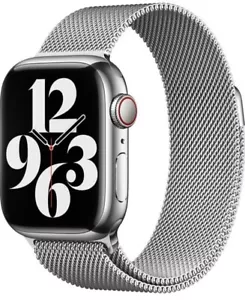 GENUINE APPLE WATCH 44MM 45MM 49MM MILANESE STAINLESS STEEL STRAP BAND SILVER - Picture 1 of 3