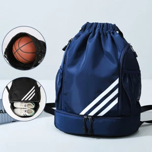 Waterproof Drawstring Gym/Swimming Sports Bag/Backpack with Shoe Compartment - Picture 1 of 10