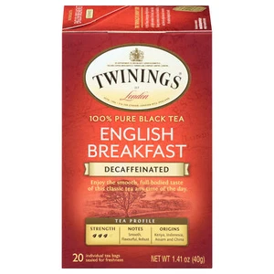 Twinings Tea Decaffeinated English Breakfast 20 Bags (Pack of 3) - Picture 1 of 2