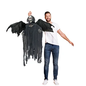 SKELETON REAPER PROP ANIMATED SOUND ACTIVATED HALLOWEEN PARTY SCARY DECORATION - Picture 1 of 6