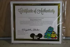Disney Movie Club Bunny and Ducky Toy Story 4 VIP Exclusive Pin and Certificate - Picture 1 of 1