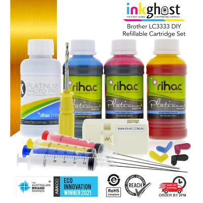 Brother LC-3333 DIY Refillable Cartridges Kit Resetter DCP-J1100DW & MFC-J1300DW - Image 1 of 2