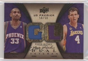 2008 UD Premier Rare Veteran /50 Grant Hill Luke Walton #RP2-HW Dual Patch HOF