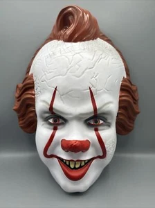 Pennywise Costume Plastic Mask IT Adult Size Halloween Cosplay - Picture 1 of 9